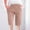 Rose, variant on USSUMA Linen Shorts for Women Solid Color Bermuda Summer Fashion Elastic Waist Casual with Pocket Comfy Shorts Straight Pants Half Shorts Linen Wide Legs Shorts for Women Brown L
