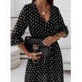 thumbnail image 2 of European And American  2022 Popular  Fashion Short Sleeve V-Neck Printed Dress Women's  6 Colors, 2 of 3
