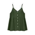 thumbnail image 4 of Linen Tank Tops for Women Summer Solid Spaghetti Strap Button down V Neck Camisole Lightweight Tank Top Size S, 4 of 5