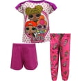 thumbnail image 2 of Komar Kids Girls LOL Surprise Pretty in Pink 3 Piece Pajama (10), 2 of 2
