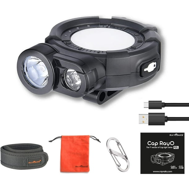 CapRayO R2L Rechargeable Mini LED Clip on hat Light 250Lumen spot Beam