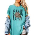 thumbnail image 4 of Game Day Camo Football Helmet Shirt for Men Women & Teens Distressed Ink-Printed Comfort Colors Tee - Seafoam Shirt, Small, 4 of 8