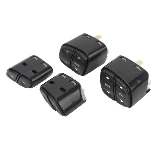 Steering Wheel Volume Switch, Black 21997738 Steering Wheel Switch Button Set Clear Character Abrasion Resistance For Cars Black