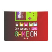Play Games Cool Gamepad Sign Banner, Gamer Zone Hanging Banners Backdrop Festive Party Decor for Indoor Outdoor, 47 x 71 inches