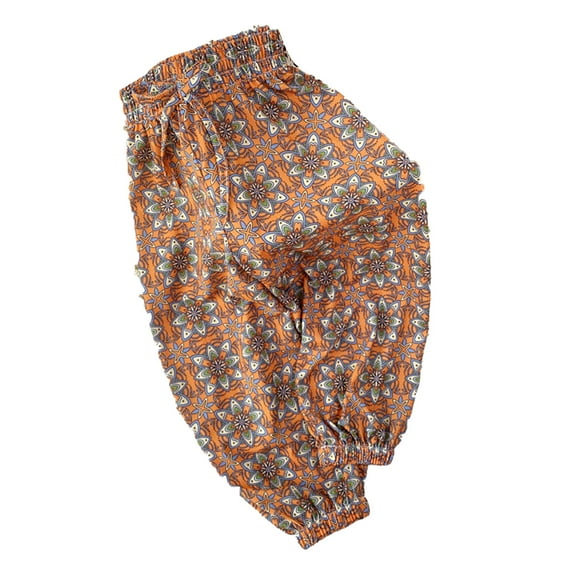 LYMAYTER Kids Girls Boys Cotton Pants Youth Printing Thin Trousers Toddler Summer Anti-Mosquito Pants for 1-15 Y