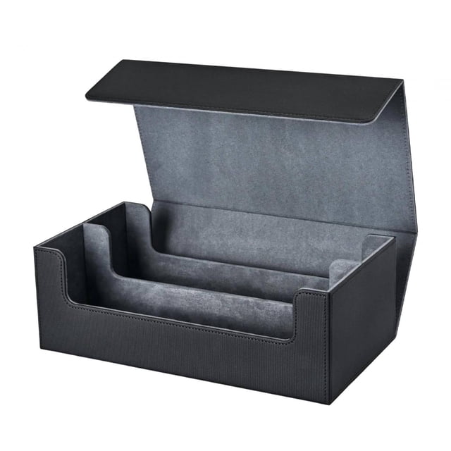 TISHITA Boîte de Fermeture pour Deck de 1200+ Cartes Étui de Collection de Cartes pour Cartes de Sport Noir et Gris