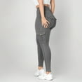 thumbnail image 5 of VSSSJ Women High Waist Yoga Pants Regular Fit Solid Color Butt Lifting Cargo Pants with Multi-Pocket Casual Gym Workout Running Leggings Dark Gray02 S, 5 of 9