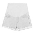 thumbnail image 4 of Delliss Women's Fashion Maternity Denim Shorts Stretchy High Waisted Folded Hem Jeans, 4 of 6