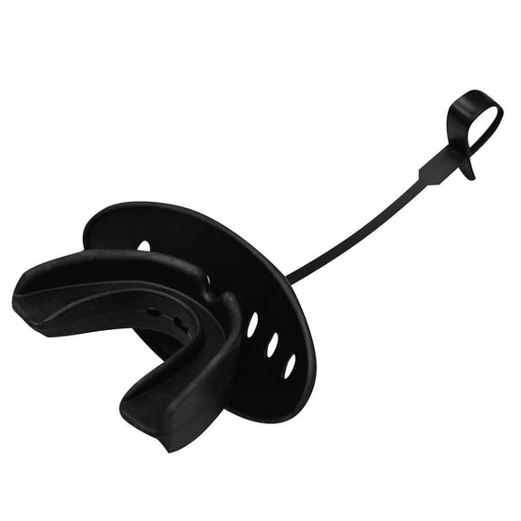 Champro Sports Boil-and-Bite Strapped Mouthguard with Lip Protector, Adult, Black, 12 Pack