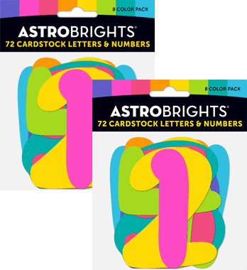 Astrobrights Back to School Letters and Numbers, Cardstock, Combo Pack (2pack)