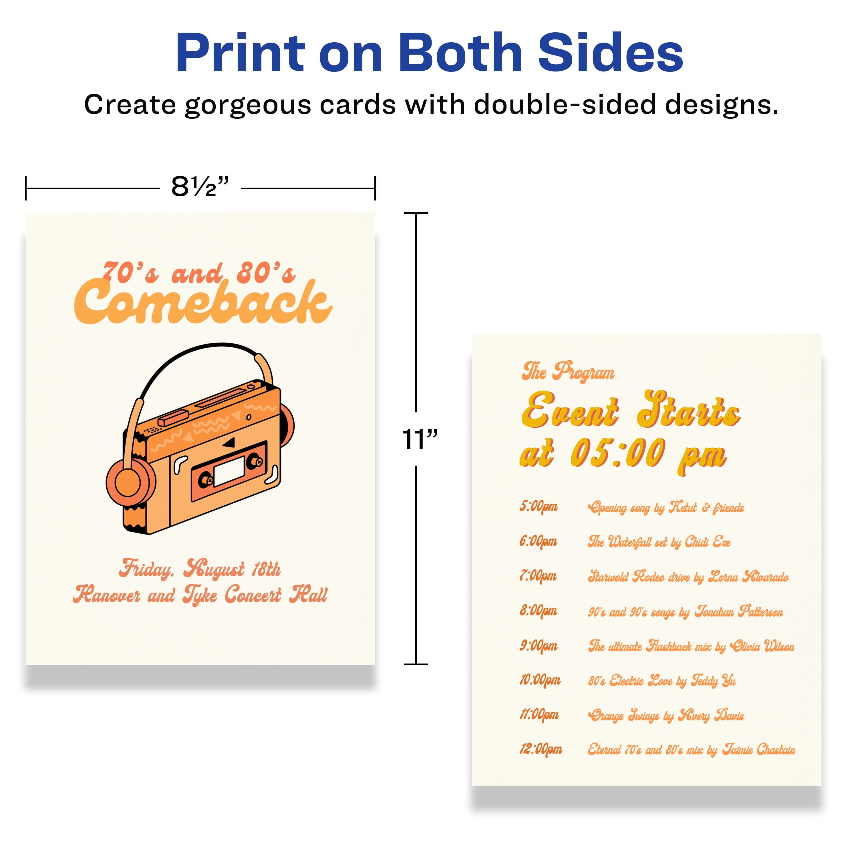 Avery Printable Cardstock, 8.5" x 11", Ivory, 50ct