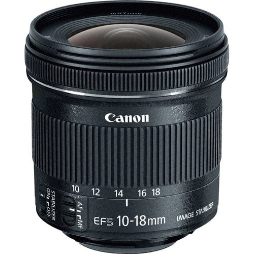 Canon EF-S 10-18mm f/4.5-5.6 IS STM Ultra-Wide-Angle Zoom Lens for Canon APS-C DSLR Cameras, Black, White box, International Version