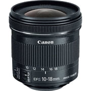 Canon EF-S 10-18mm f/4.5-5.6 IS STM Ultra-Wide-Angle Zoom Lens for Canon APS-C DSLR Cameras, Black, White box, International Version
