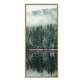 thumbnail image 2 of Kate and Laurel Sylvie Misty Forest Framed Canvas Wall Art by Emiko and Mark Franzen of F2Images, 18x40 Natural, Smoky Forest Mountain Photograph Art for Wall, 2 of 6
