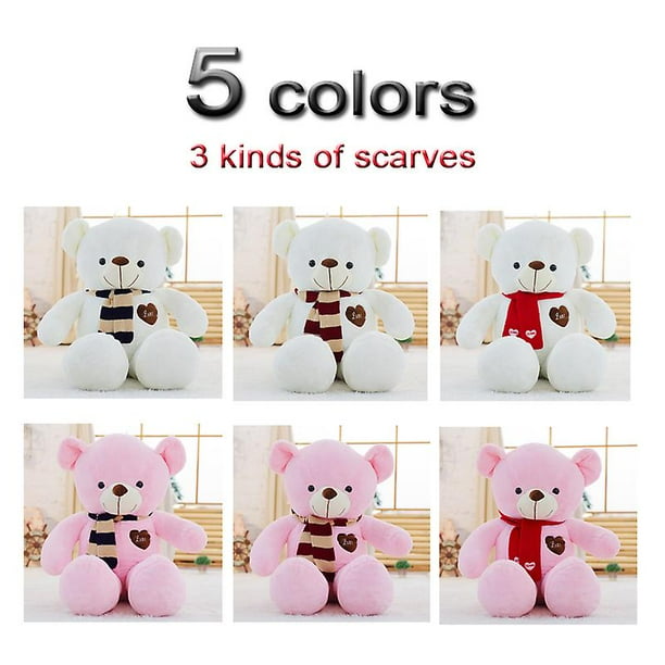 Osos de peluche grandes y suaves juguete de peluche con bufanda de 80cm y 100cm osos grandes bonitos para ninos almohada gigante munecas regalo de novia Walmart en linea