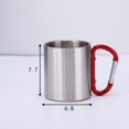 thumbnail image 5 of Taza para uso exterior - Taza para acampar - Compacta y ligera, 220 ml con mango de mosquetón de acero inoxidable atornillado - Para senderismo, trekking, trabajo., 5 of 5