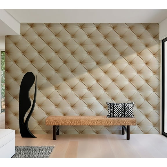 Tiptophomedecor Background & Patterns Wallpaper Wall Mural - Ivory Chesterfield Pattern