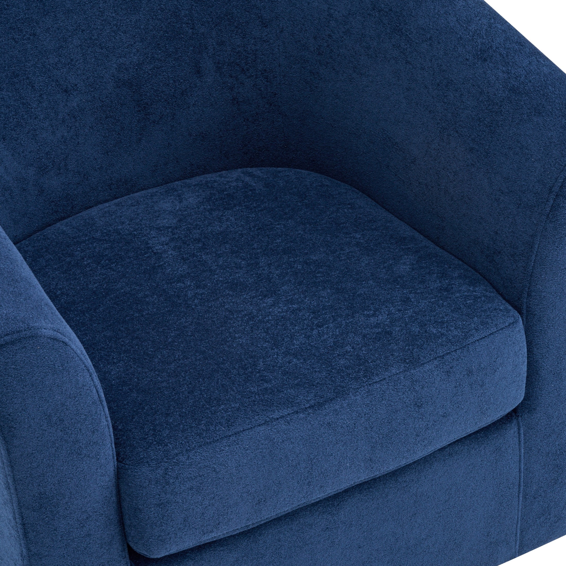 Christopher Knight Home 360° Swivel Barrel Chair with Velvet Upholstery and Wooden Base, Blue