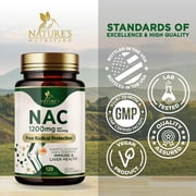 NAC Supplement - 1200mg Per Serving N-Acetyl-L-Cysteine - Free-Form NAC is a Powerful Antioxidant for Daily Immune, Liver & Respiratory Support - Vegan, Gluten Free, Bottled in USA - 120 Capsules