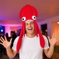 thumbnail image 4 of Novelty Squid Hat Octopus Costume Accessory for Halloween Party Photo Props Festive Decoration, Red, 4 of 5