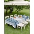 thumbnail image 5 of 60x120 Inch Outdoor Tablecloth with Umbrella Hole Zipper Rectangle Blue Ombre Stripe Rectangular Tablecloths Outside Waterproof Farmhouse Simple Striped Patio Table Cloth Cover for Picnic Party, 5 of 8
