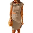 thumbnail image 1 of SAYOO Vestido de mujer de manga corta con cuello redondo y corte ajustado de verano SAYOO  Moda, 1 of 3