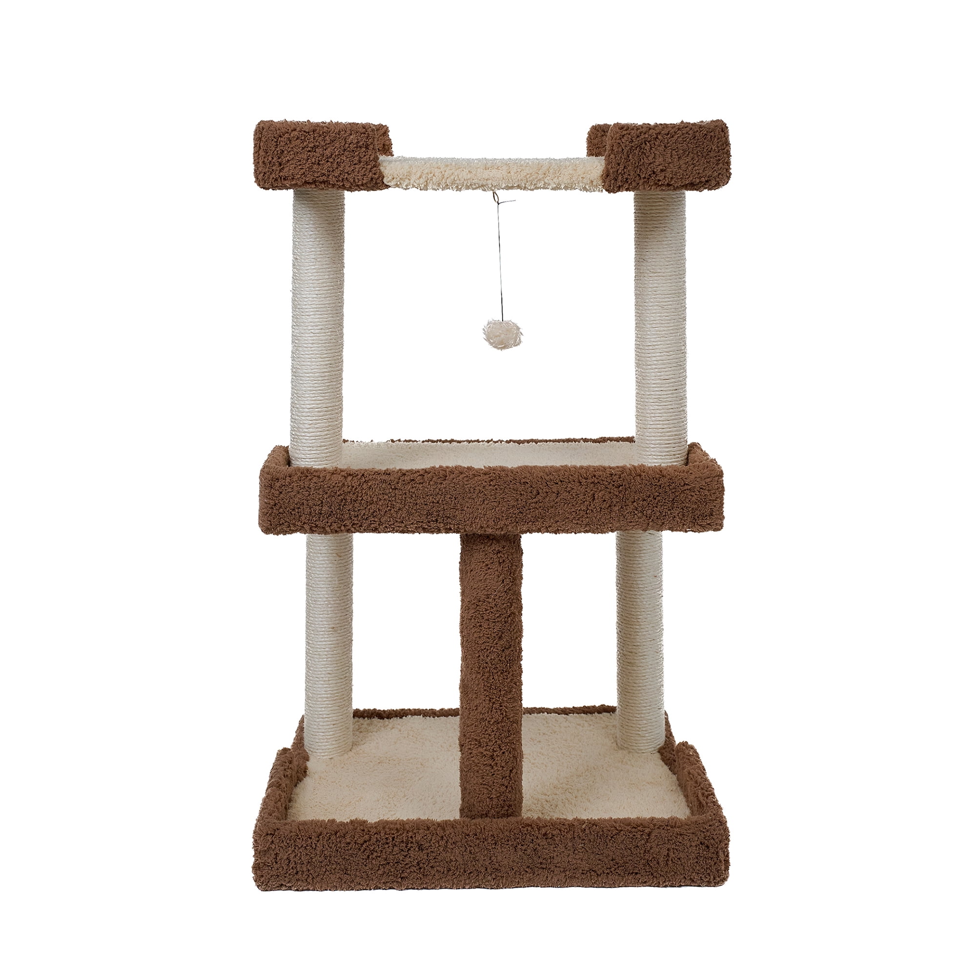 Armarkat Cat Tree for Large Cats, 41" Real Wood Cat Tower with Scratching Posts & Plush Perches, Multi-Level Activity Center with Condo, Coffee Brown (Model B4120)