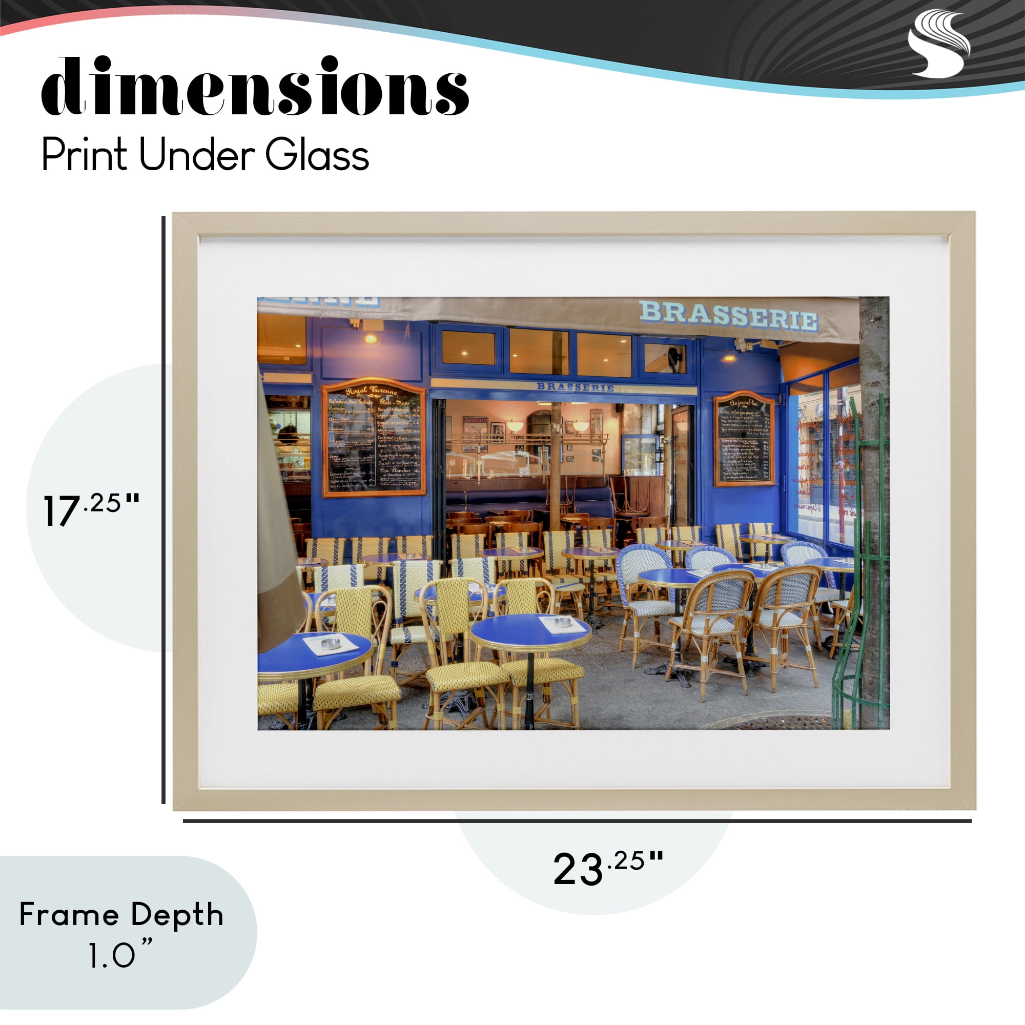 Stupell Industries Parisian Brasserie Terrace Birch Framed Print Under Glass, design by Alan Blaustein