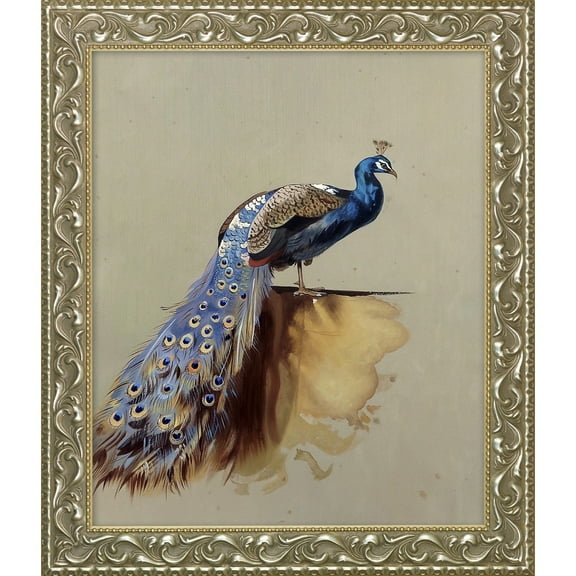 La Pastiche Luxury Line Peacock by Archibald Thorburn Framed Painting