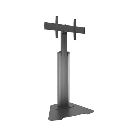 LARGE FUSION MANUAL HEIGHT FLOOR AV STAND BLK SILVER F/40-80IN