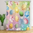 thumbnail image 4 of Easter Eggs Shower Curtain, Spring Colorful Easter Eggs with Floral Bathroom Curtain Happy Easter Home Decor Waterproof Fabric Machine Washable with Hooks, 84''''Lx72''''W (GCI-10208), 4 of 6