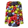 thumbnail image 2 of CLOOCL Fruits Print Shirts Plus Size Women Clothing Long Sleeves Tops Female T-Shirts, 2 of 6
