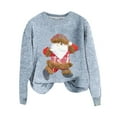 thumbnail image 2 of WXLWZYWL Women Christmas Sweaters Novelty Santa Snowman Gnomes Ribbed knit sweatshirt Winter Cute Crewneck Xmas Pullover Tops, 2 of 4
