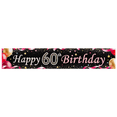 thumbnail image 5 of Black Happy 60th Birthday Banner with Glitter Stars Balloons and Ribbons Background Party Supplies Birthday Decoration Photography Props Birthday Party Backdrop Decorations, 5 of 7