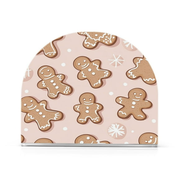 WOBOGO A Pattern with Adorable Gingerbread Cookies Clear Acrylic Napkin Holder Kitchen Tissue Face Towel Cocktail Rack Bar Restaurant Dinner Paper Dispenser