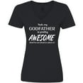 thumbnail image 3 of Inktastic Yeah My Godfather is Pretty Awesome Women's V-Neck T-Shirt, 3 of 5