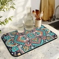 thumbnail image 3 of 2 Pack Washable Rubber Bohemian Vintage Floral Dish Drying Mats for Kitchen Counter Home Large Coffee Bar Pad Accessories and Decor for Utensils Stemware (2pcs 19.5''x12''), 3 of 6