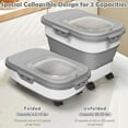 thumbnail image 4 of SSAWcasa 20 lb Dog Food Storage Containers with Wheels and Lids, Collapsible Pet Cat Food Storage Bin, 30 lb Airtight Rice Cereal Storage Bucket with Measuring Cup and Scoop (Gray), 4 of 9