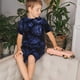 thumbnail image 4 of Balery Blue-Purple Raspberries Conjunto de Pijama Infantil de Manga Corta con Estampado – Ropa de Dormir de Algodón Suave-4X-Large, 4 of 6