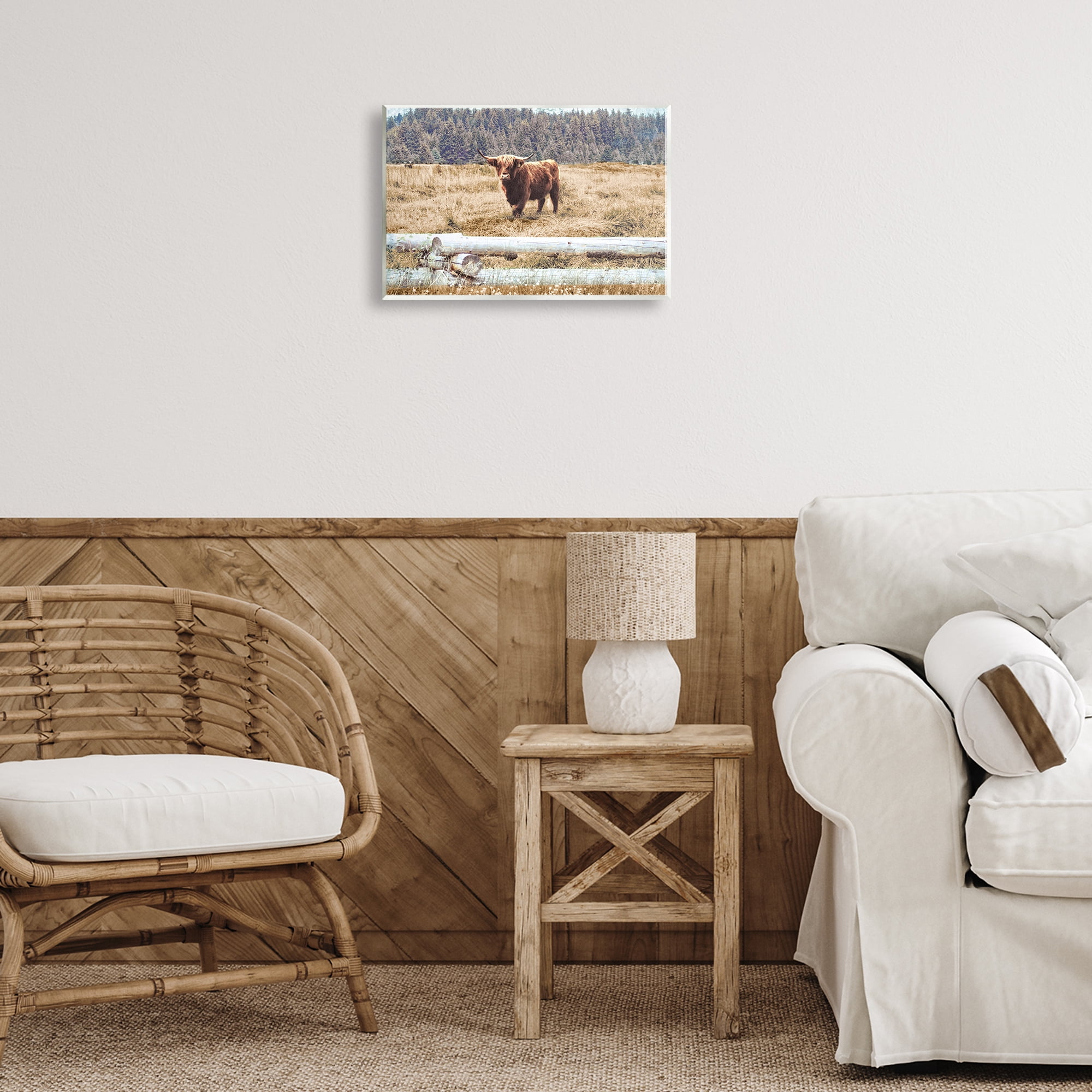 Stupell Industries Country Cattle with Fence Animals & Insects Photography Unframed Art Print Wall Art, 15 x 10