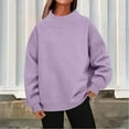 thumbnail image 2 of Lumtrix Mock Neck Sweatshirt Women Trendy Turtleneck Tops Cute Pullover Sweatshirts No Hood Winter Fashion Clothing Fall Long Sleeve Sweater Purple S, 2 of 7
