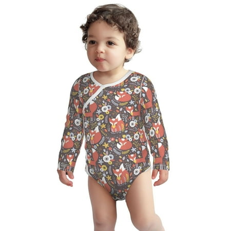 

Haiem Foxes Printed Unisex-Baby Long Sleeve Onesies Bodysuits Unisex Babies Snap-Up Rompers-3 Months