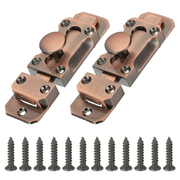 Uxcell Barrel Bolt Latch Vintage Slide Lock with Mounting Screws for Wooden Door Barn Fence Shed Window Red Bronze 3 Inch