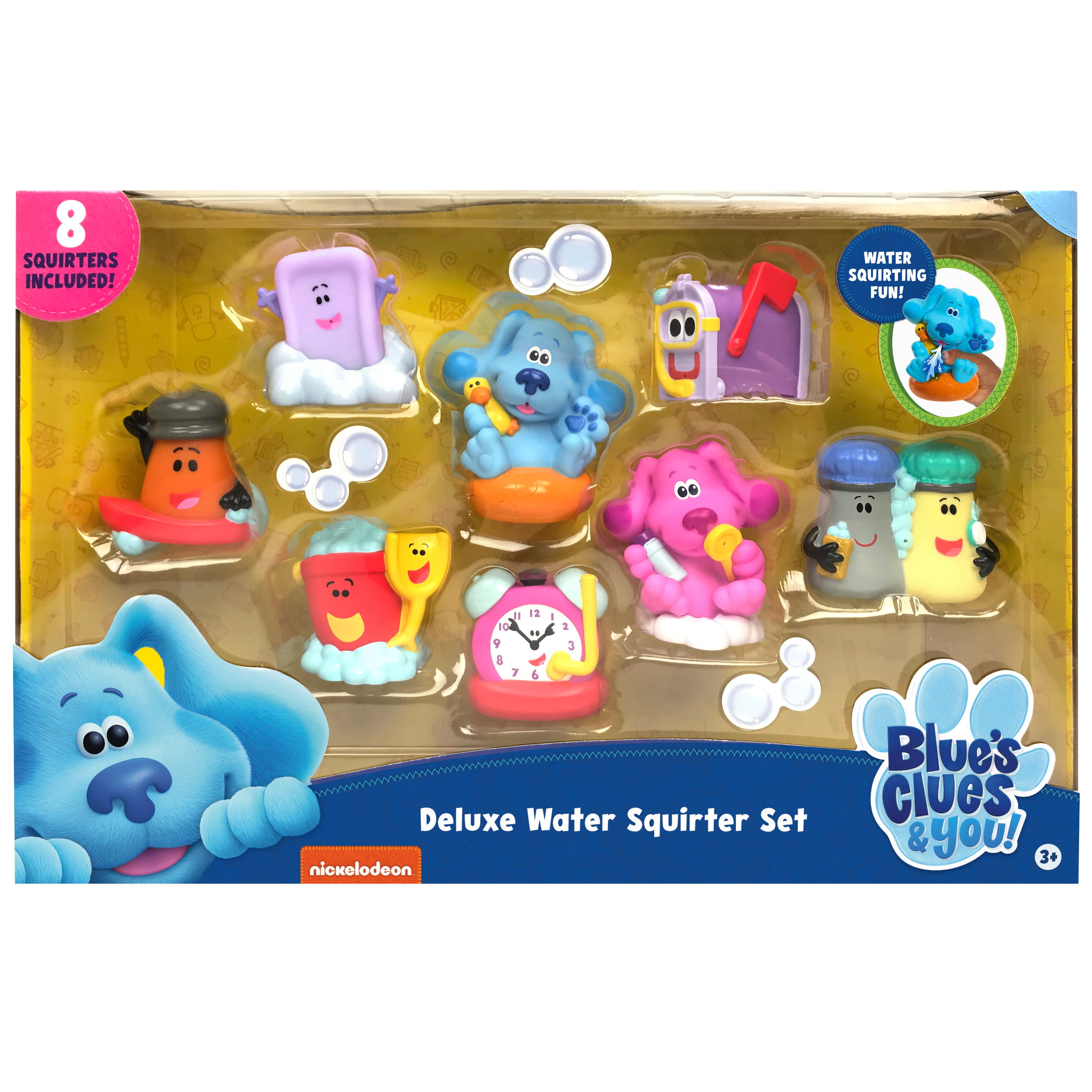 Succes rijm Zijn bekend Blue's Clues & You! Deluxe Bath Toy Set, Includes Blue, Magenta, Slippery  Soap, Shovel & Pail, Mr. Salt & Mrs. Pepper, Paprika, Mailbox, and Tickety  Tock Water and Bath Toys, Ages 3