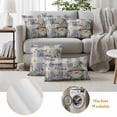 thumbnail image 6 of Rustic Gnome Outdoor Waterproof Pillow Covers, Spring Flowers Butterfly Purple Check Decorative Square Throw Pillowcase Sofa Cushion Sham for Patio/Couch/Chair, 16"x16" 2 Pack, 6 of 8