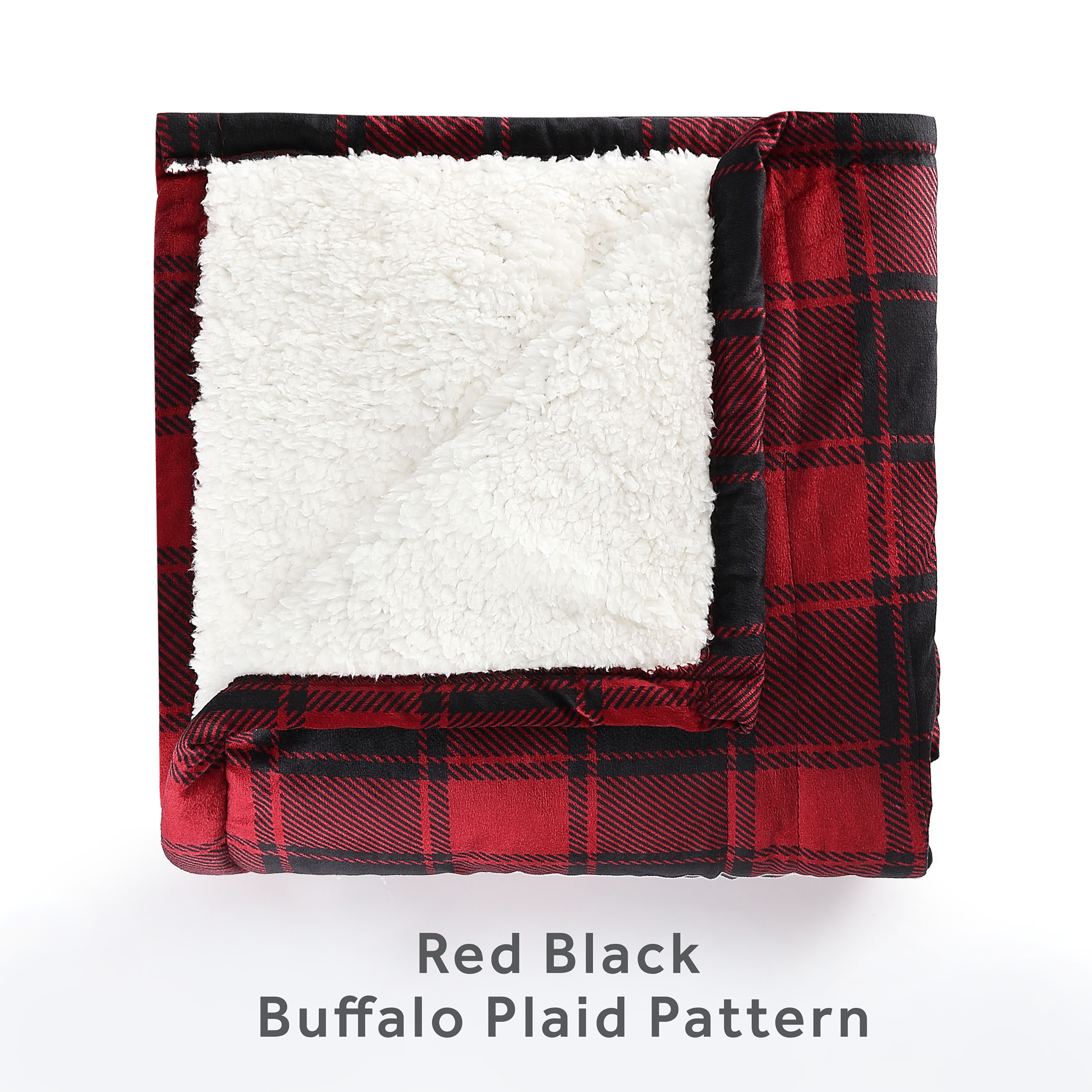 Sunbeam Microplush Sherpa Electric Heated Throw Blanket, Red and Black Buffalo Plaid - image 4 of 9