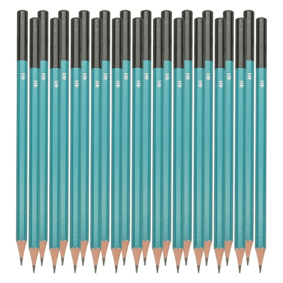 Uxcell 4H Drawing Pencils for Sketching, 24PCS Sketch Pencils for Drawing Art Pencils Graphite Wood Pre-sharpened for Drawing Sketching Artist, Hexagonal, Black Refill, Green/Black Pole