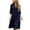 *Navy, variant on ClodeEU Women's Collar V Neck 3/4 Sleeve Tiered Mini Shirt Dress,Solid Loose Casual Dress Black,Women's Plus L