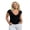 Black, variant on Womens Summer T Shirt Short Sleeve Cross Front V Neck Solid Color Casual Slim Fit Tops
