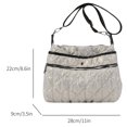thumbnail image 4 of Bolso bandolera informal para mujer, bolso de costura de nailon para viaje de compras (beige), 4 of 4